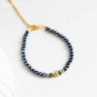 Crystal Beads Bracelet Love Charm Premium Handmade in Bali